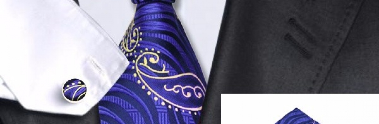 Tie handkerchief sets DSTS-7518-Purple-Goldenrod-Pink-Novelty-Tie-Hanky-Cufflinks-Sets-Men-s-100-Silk-Ties-for